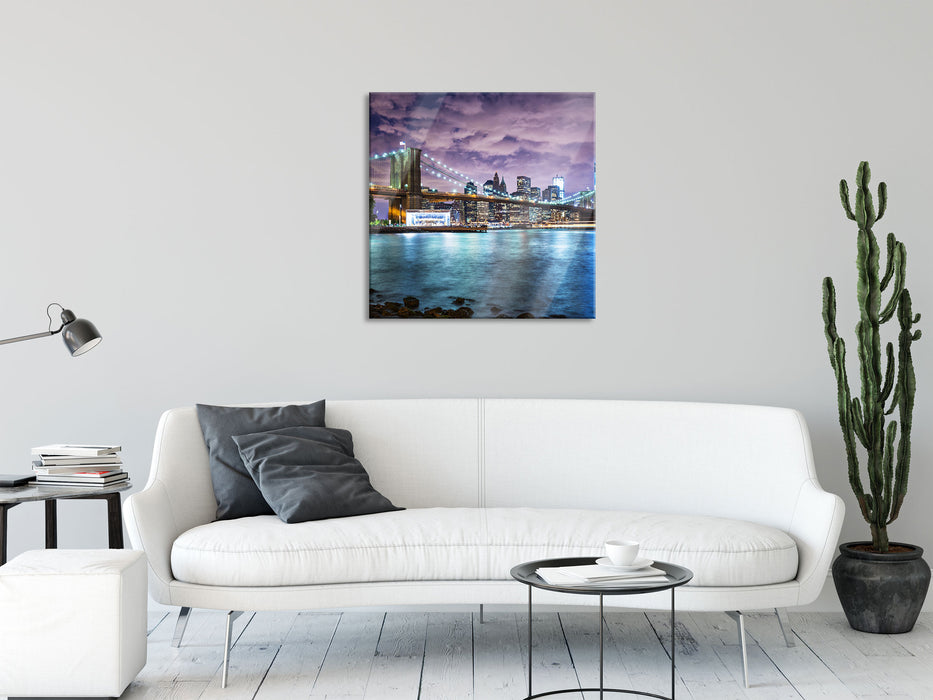 Skyline New York, Glasbild Quadratisch