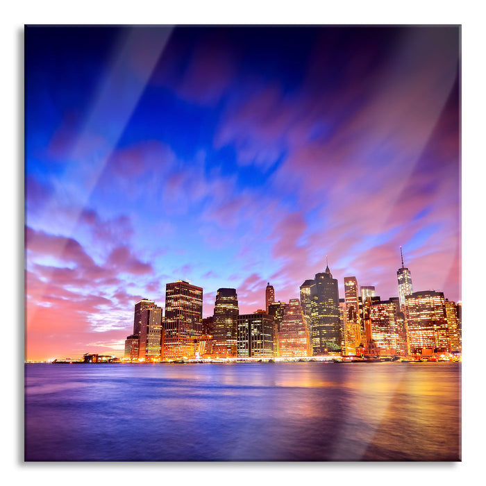 Pixxprint Skyline New York, Glasbild Quadratisch