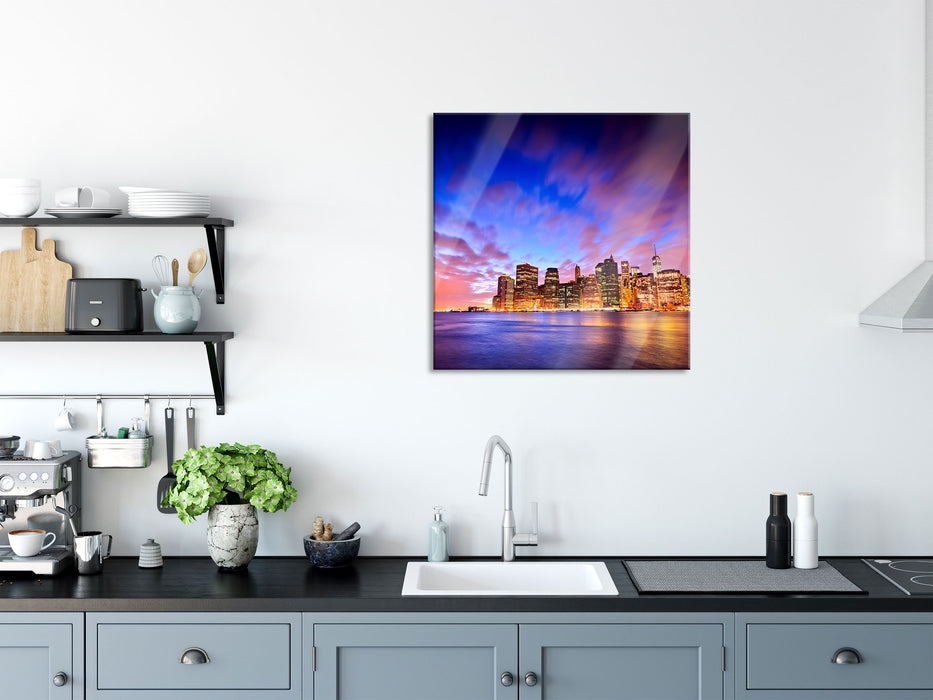 Skyline New York, Glasbild Quadratisch