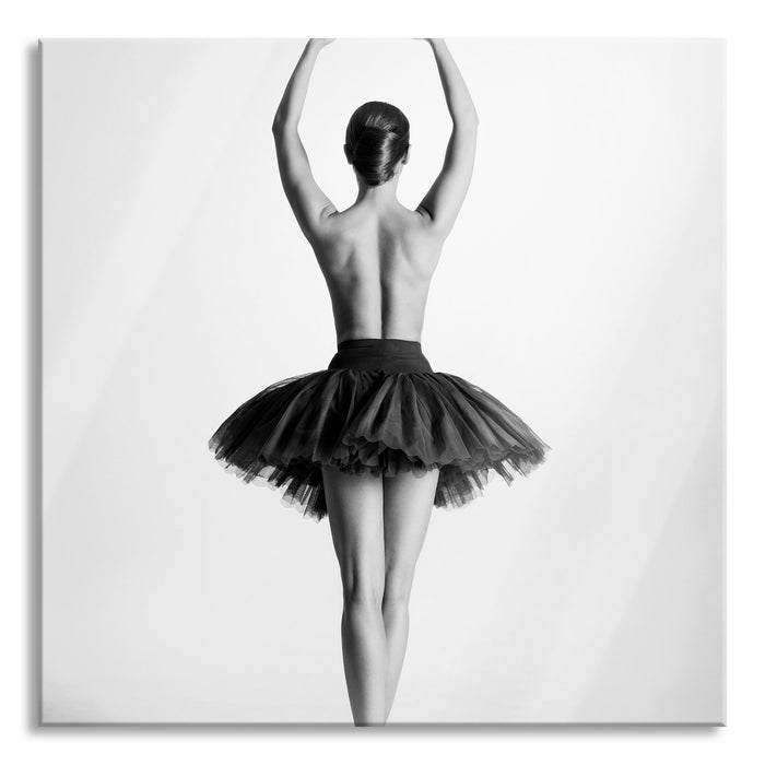 Pixxprint sexy nackte Ballettpose, Glasbild Quadratisch