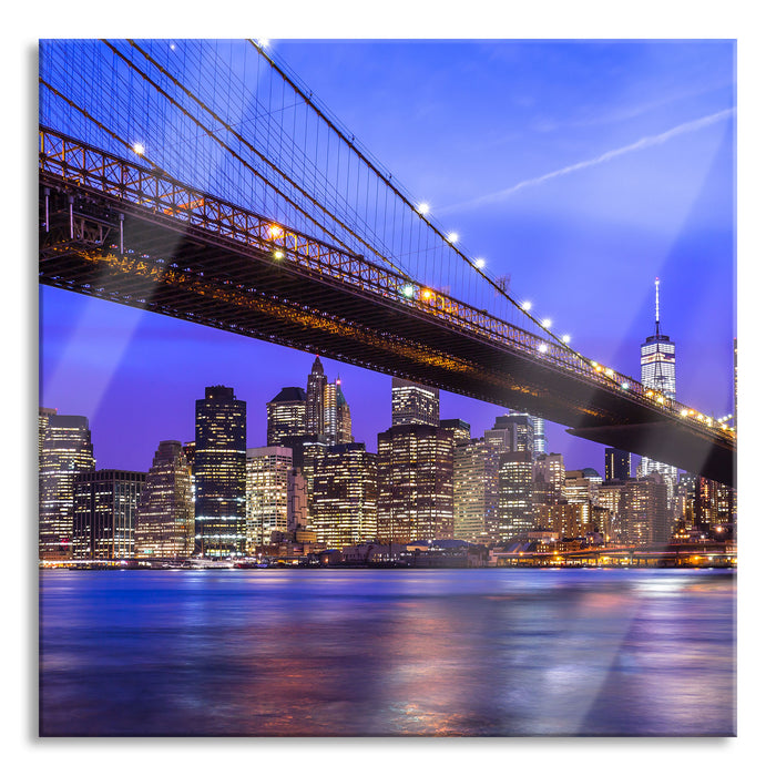 Pixxprint New York Brooklyn Bridge, Glasbild Quadratisch