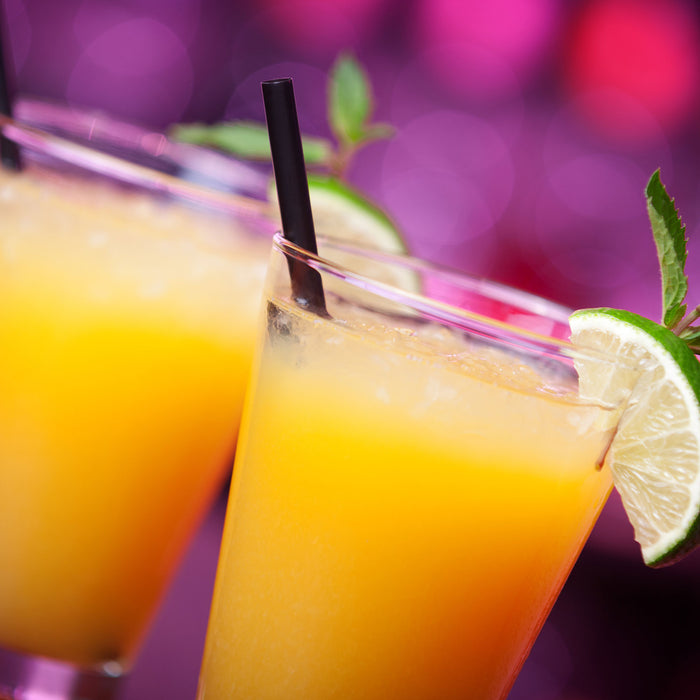 frischer Sommercocktail, Glasbild Quadratisch