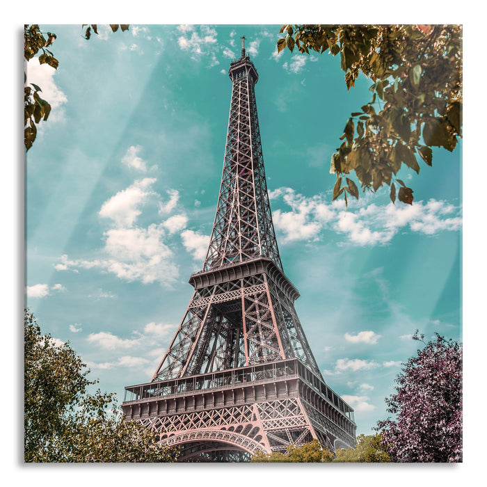 Pixxprint Eifelturm Paris, Glasbild Quadratisch