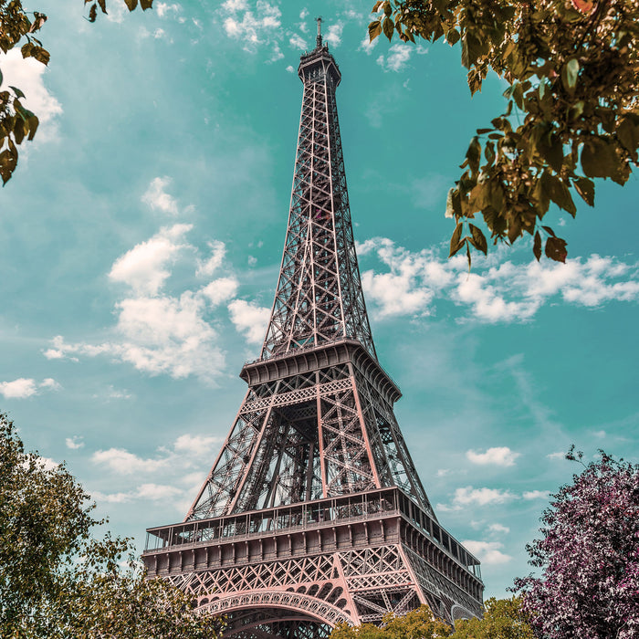 Eifelturm Paris, Glasbild Quadratisch