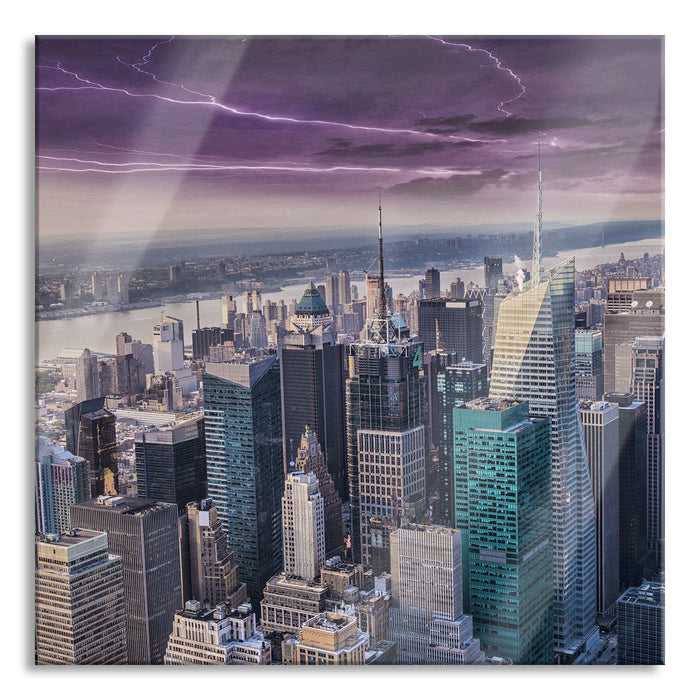 Skyline New York, Glasbild Quadratisch