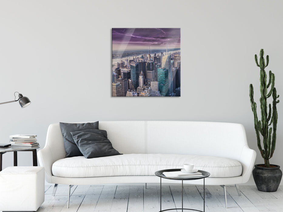 Skyline New York, Glasbild Quadratisch