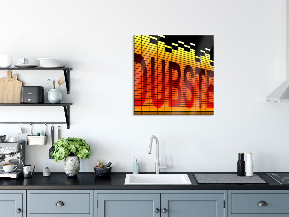 Dubstep Elektro Music, Glasbild Quadratisch