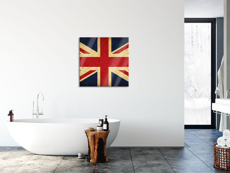 Großbritannien Flagge, Glasbild Quadratisch