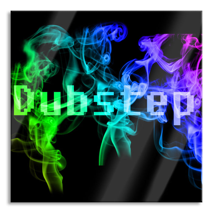 Pixxprint Electro music Dubstep Boxen, Glasbild Quadratisch