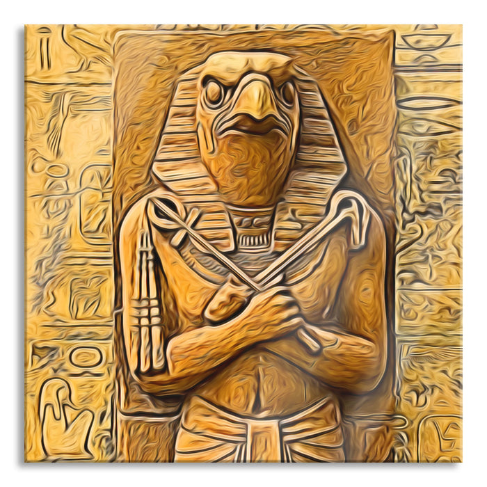 Horus der ägyptische Gott, Glasbild Quadratisch