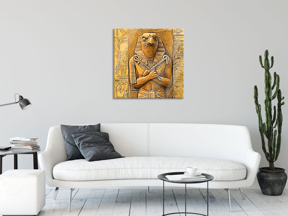Horus der ägyptische Gott, Glasbild Quadratisch