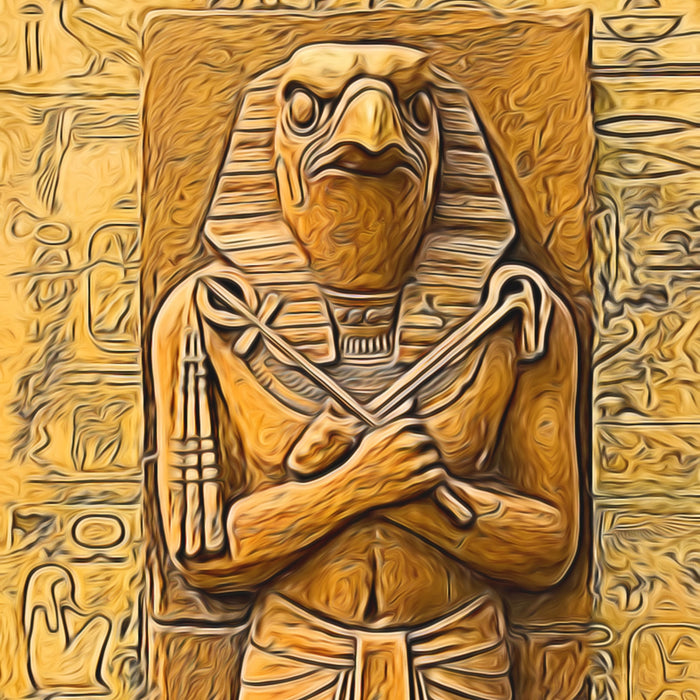 Horus der ägyptische Gott, Glasbild Quadratisch