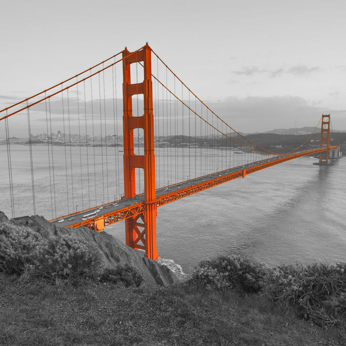 Golden Gate Bridge San Francisco, Glasbild Quadratisch