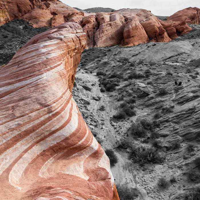 Karge Wüste in Nevada, Glasbild Quadratisch