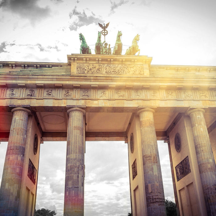 Brandenburger Tor in Berlin, Glasbild Quadratisch