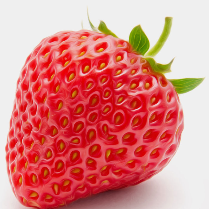 glänzende Erdbeere, Glasbild Quadratisch