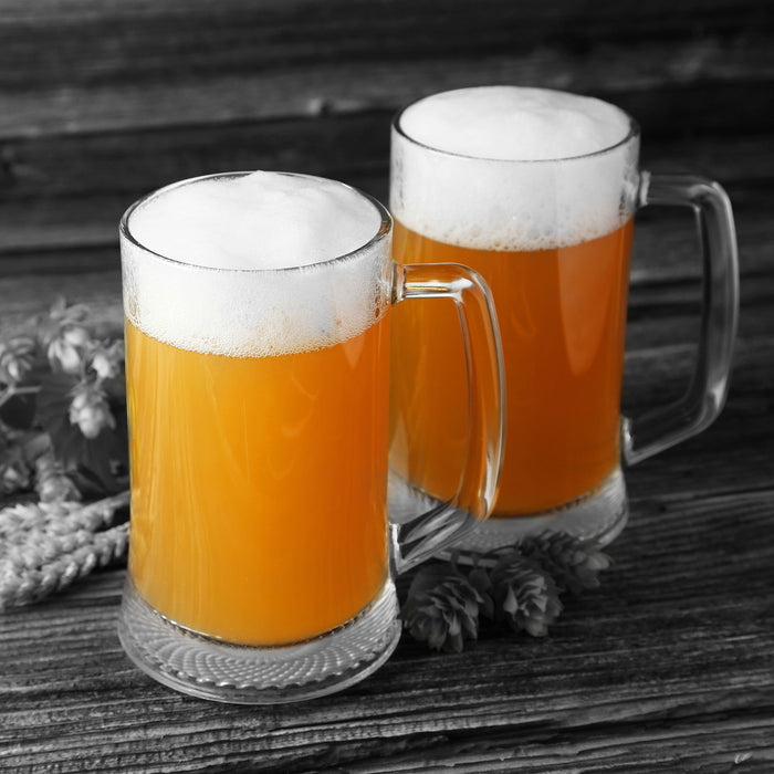 Biergläser Hefeweizen, Glasbild Quadratisch