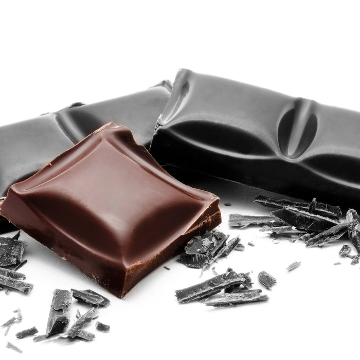 leckere Tafel Schokolade, Glasbild Quadratisch