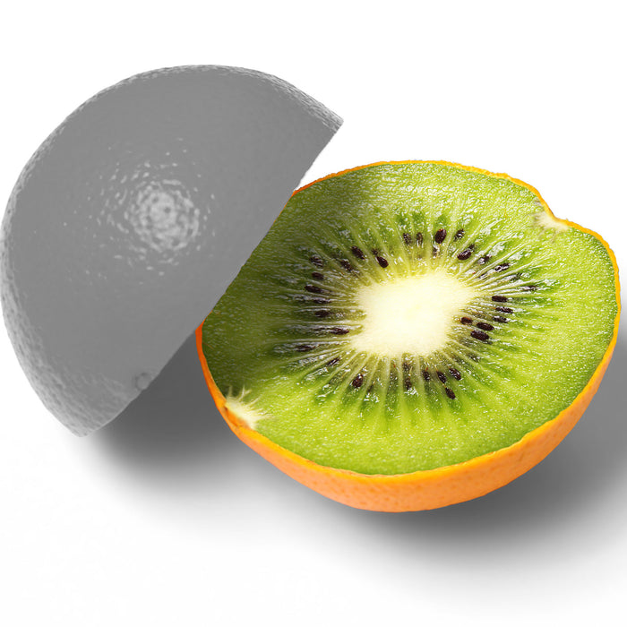 Orangen Kiwi Fruit Früchte Obst, Glasbild Quadratisch