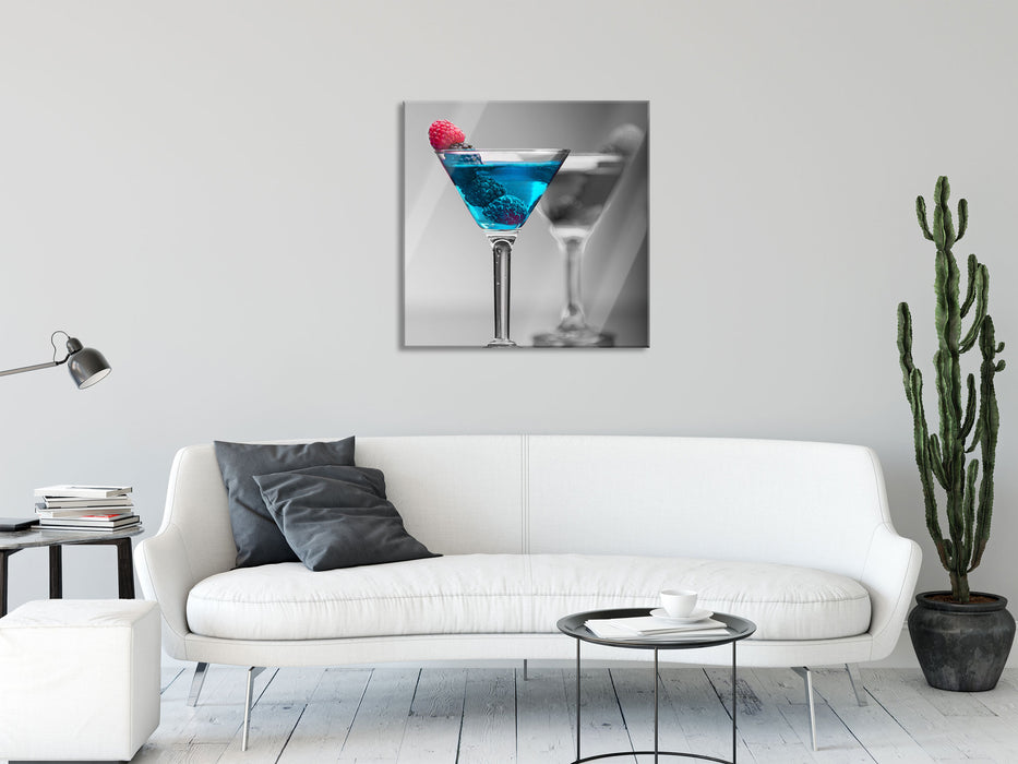 Leckere frische Cocktails, Glasbild Quadratisch