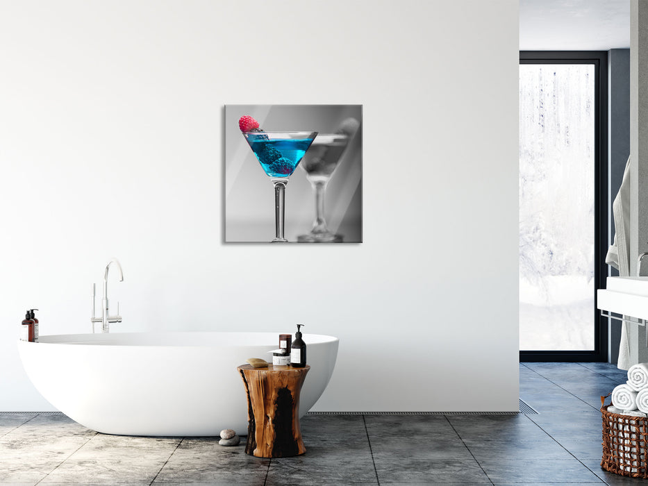 Leckere frische Cocktails, Glasbild Quadratisch