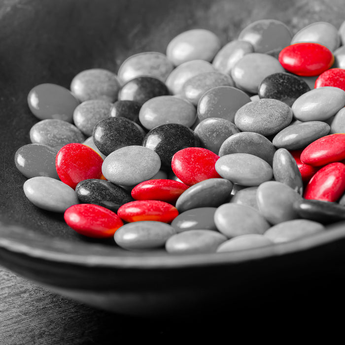 Schokolade Smarties Süßigkeiten, Glasbild Quadratisch