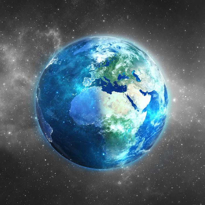 Unsere Erde im Weltall, Glasbild Quadratisch