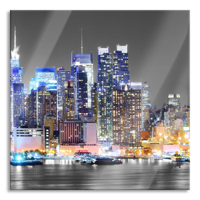 Pixxprint New York Skyline, Glasbild Quadratisch