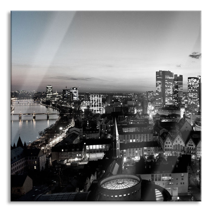 Pixxprint Frankfurter Skyline, Glasbild Quadratisch