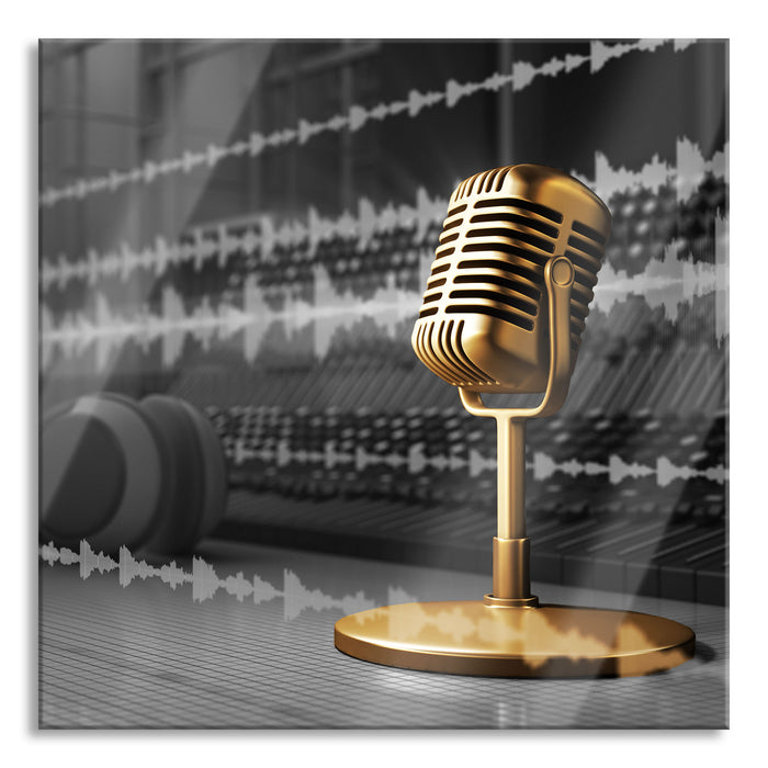 Pixxprint Cooles Musikstudio, Glasbild Quadratisch