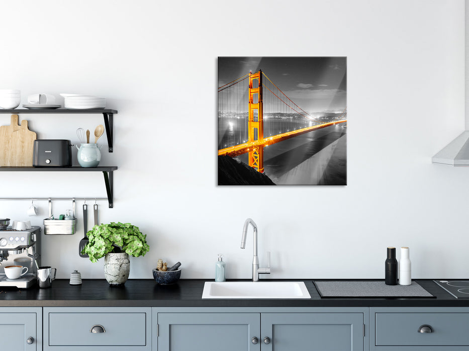 riesige Golden Gate Bridge, Glasbild Quadratisch