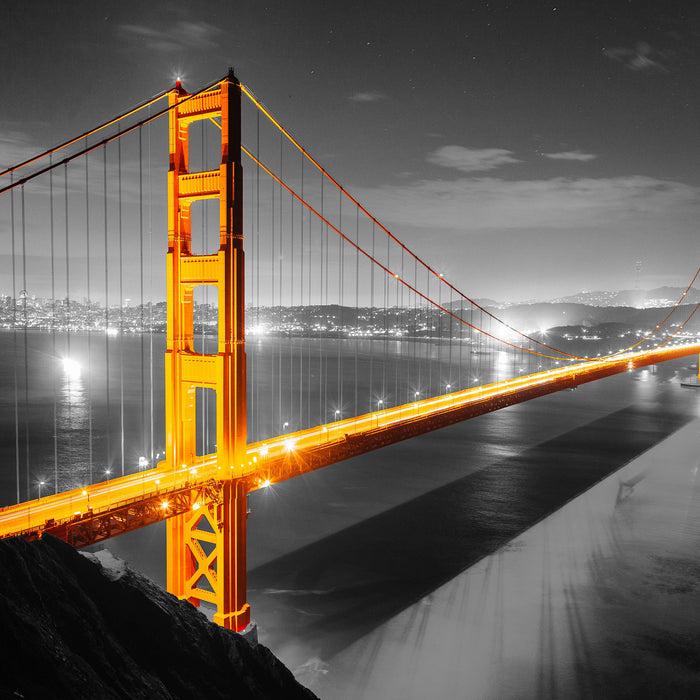 riesige Golden Gate Bridge, Glasbild Quadratisch