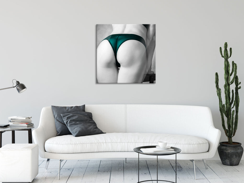 Sexy Frauenpo, Glasbild Quadratisch