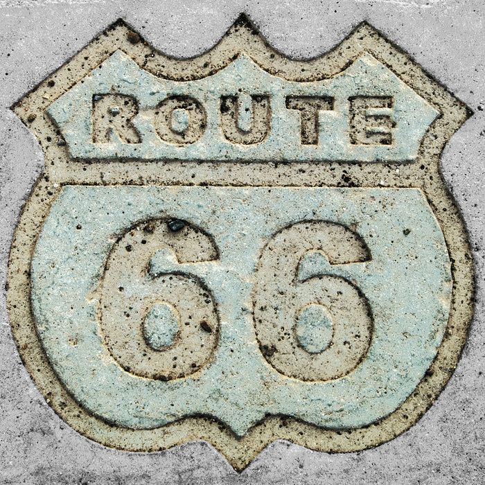 Route 66, Glasbild Quadratisch