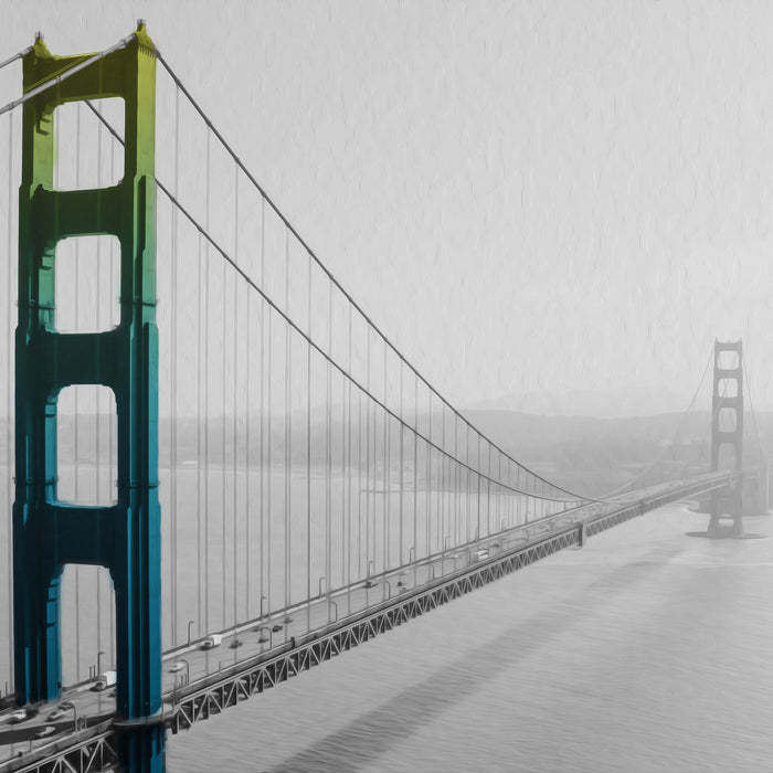 Golden Gate Bridge Regenbogen, Glasbild Quadratisch