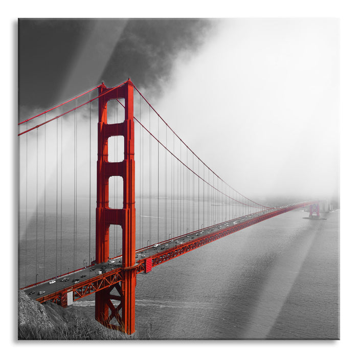 Pixxprint Golden Gate Bridge, Glasbild Quadratisch