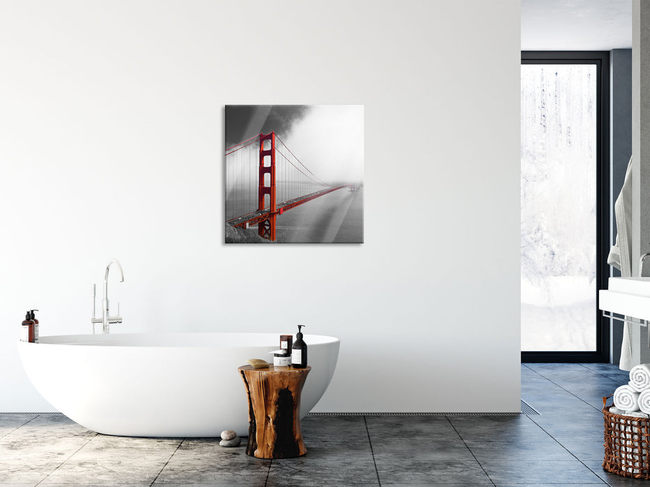 Golden Gate Bridge, Glasbild Quadratisch