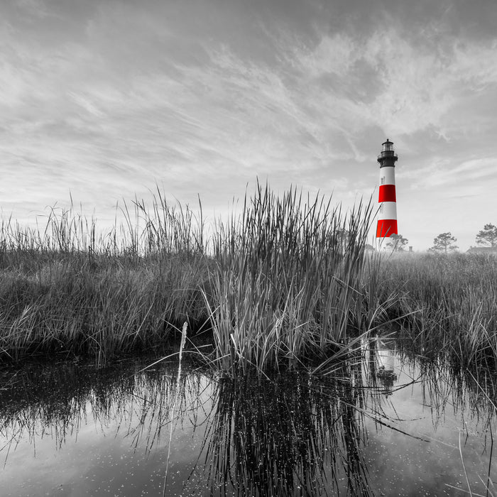 Bodie Island Lighthouse, Glasbild Quadratisch