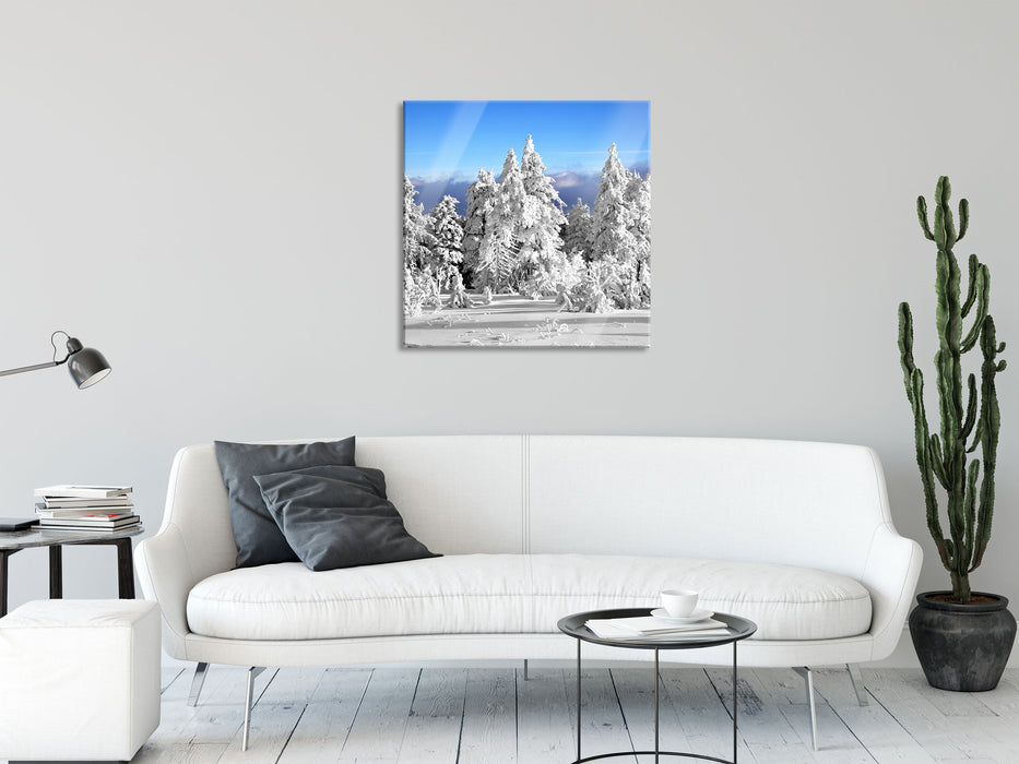 Winter Wunderland, Glasbild Quadratisch