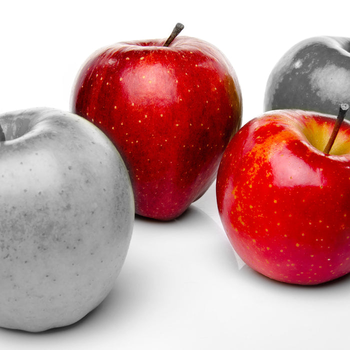 saftig rot glänzende Äpfel, Glasbild Quadratisch