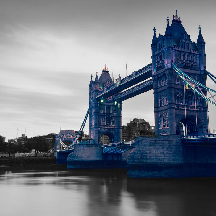 Londonbridge über Themse, Glasbild Quadratisch