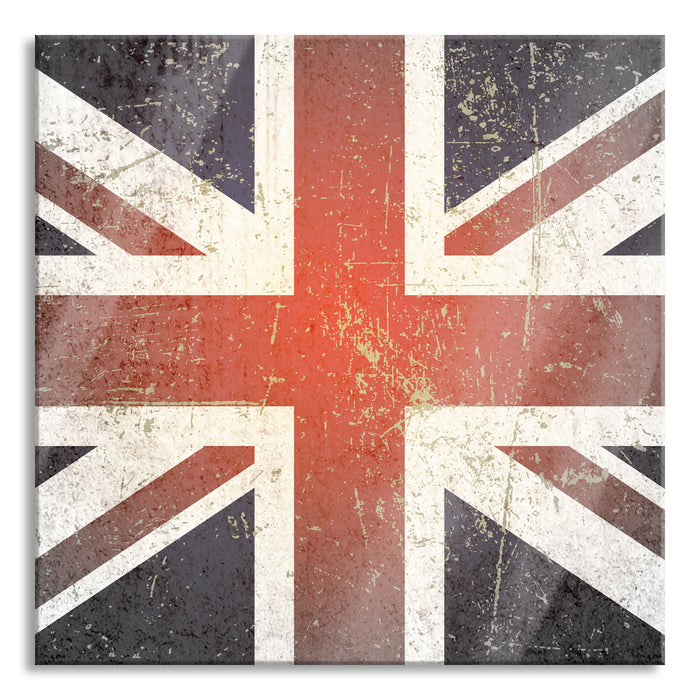 Pixxprint British Union Jack, Glasbild Quadratisch