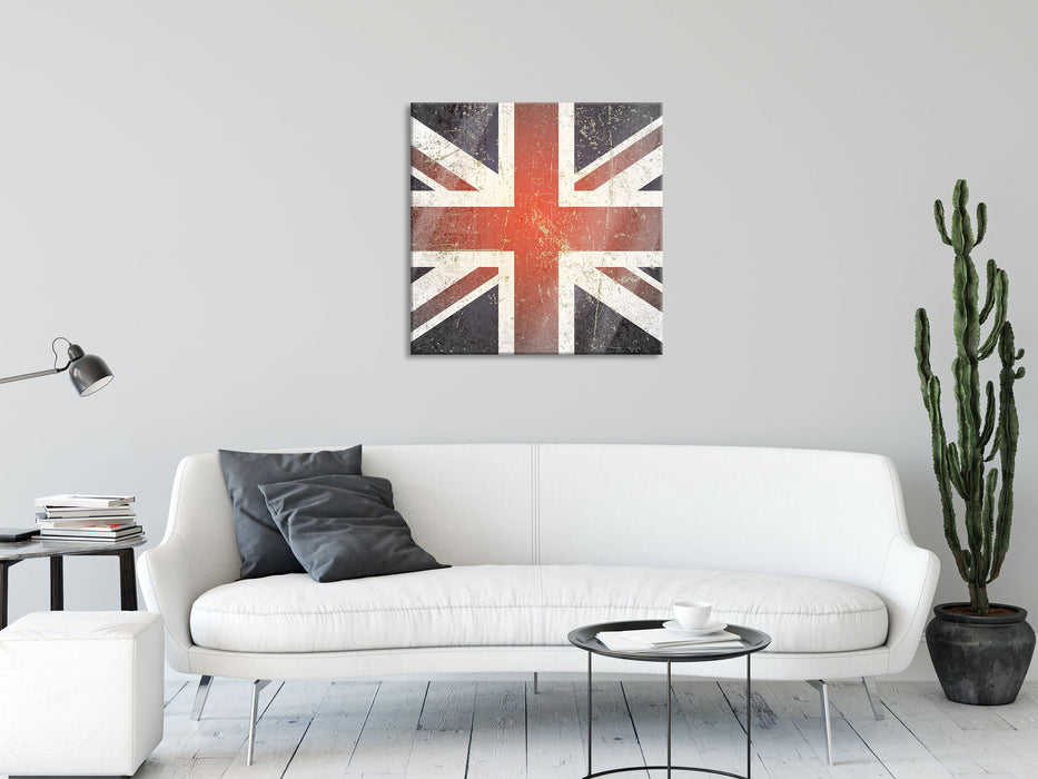 British Union Jack, Glasbild Quadratisch