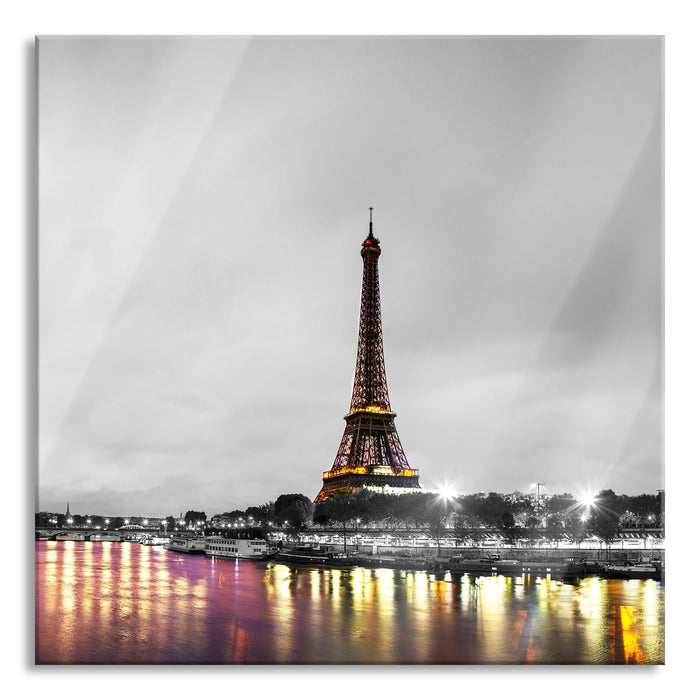 Pixxprint Eifelturm in Paris, Glasbild Quadratisch