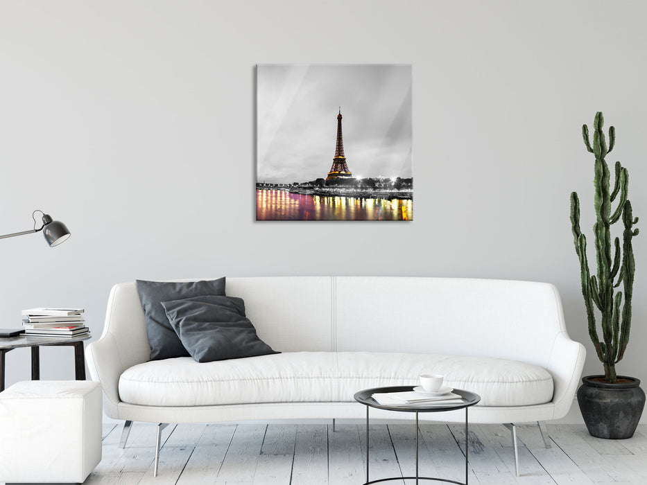 Eifelturm in Paris, Glasbild Quadratisch