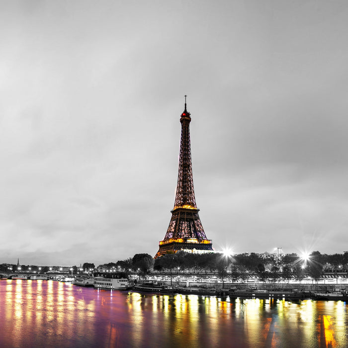 Eifelturm in Paris, Glasbild Quadratisch