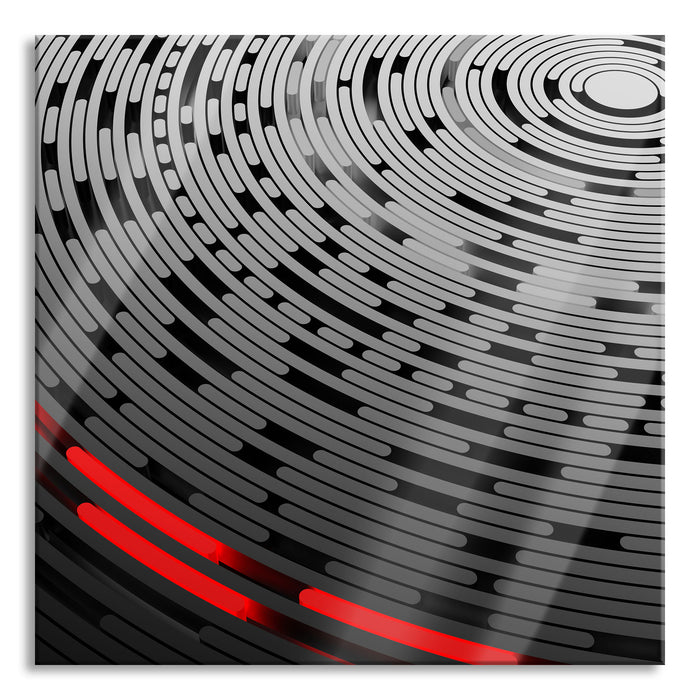 DJ Platte Abstrakte Kunst, Glasbild Quadratisch