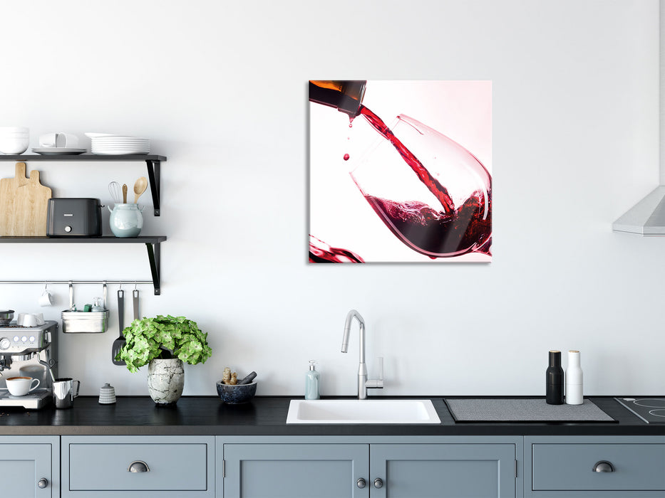 Wein, Glasbild Quadratisch