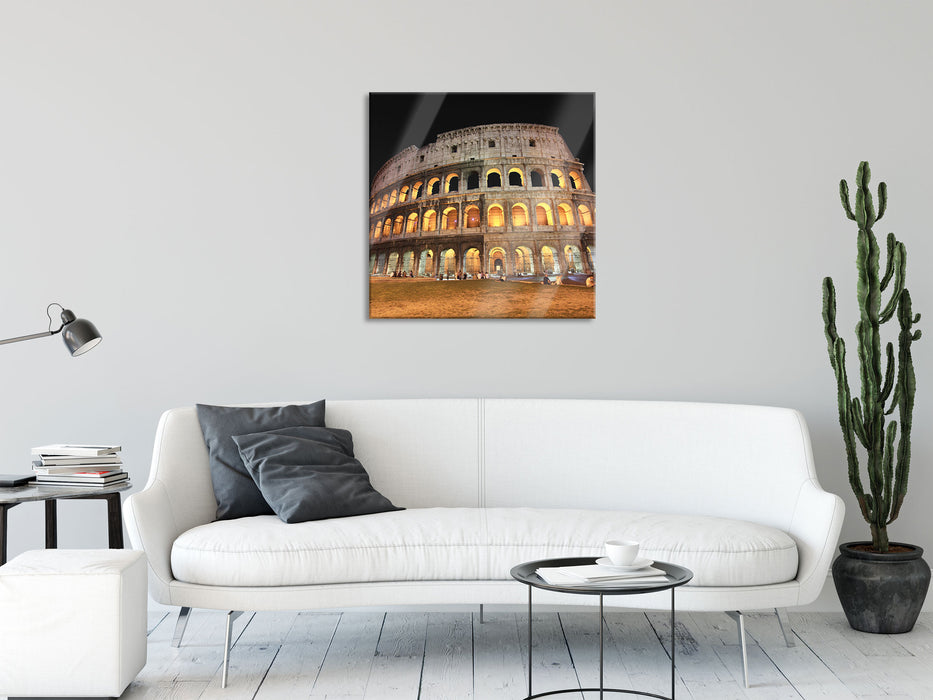 Colosseum in Rom Italien, Glasbild Quadratisch