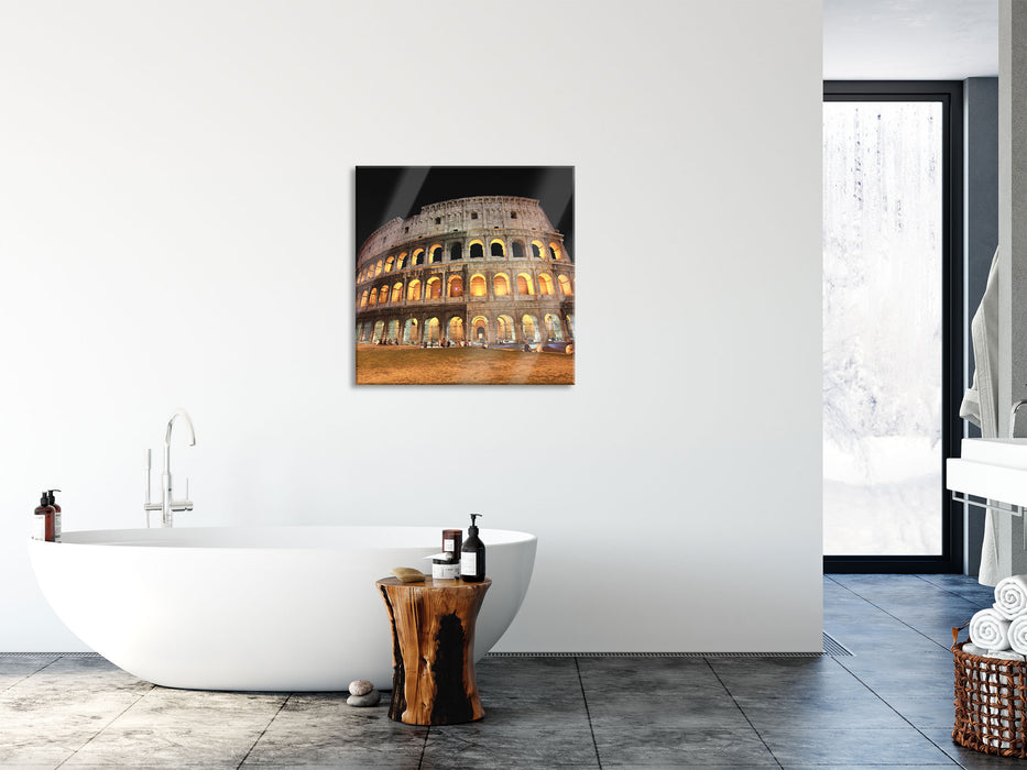 Colosseum in Rom Italien, Glasbild Quadratisch